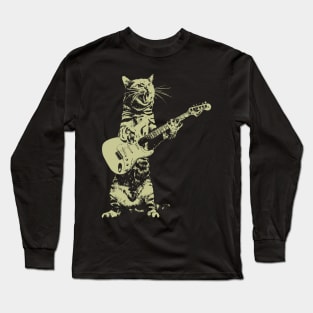 Funny CAt Playing Guitar Long Sleeve T-Shirt